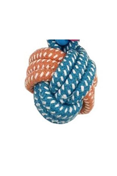 Generic Pet Dog Cat Toys Combo Durable Chew Rope Ball Toy 2 Non-Toxic Rubber Ring Chew Toys for Training