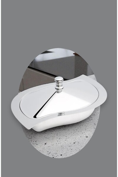 Nehir Mystery Stainless Steel Sugar Bowl - Sugar Bowl with Lid