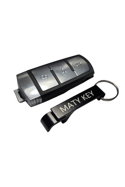 OEM Key case compatible with Volkswagen Passat B6 2005-2011, 3 buttons, blade HU66, plastic + keychain M
