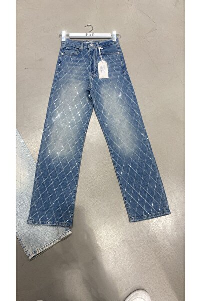 Xeftan zer Taş işlemeli kot pantolon