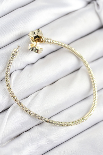 Clariss Brass Charm Zircon Stone Clover Model Gold Color Women's Bracelet