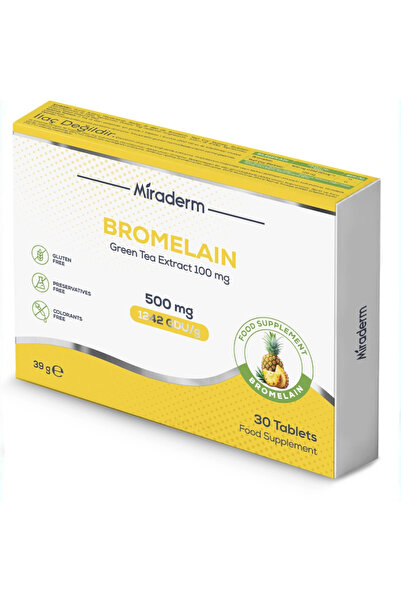 Miraderm Bromelain 500 mg + Yeşil Çay Ekstresi 100 mg – 30 Tablet