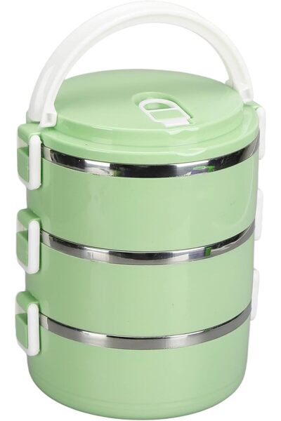 Fdit Portable 304 Stainless Steel Lunch Box, Thermal Cylinder, for School Office Outdoor, with Safety Loc