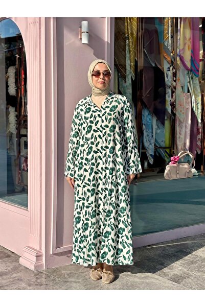 Ranasubaşı فستان قميص منقوش زيبرا باللون الأخضر