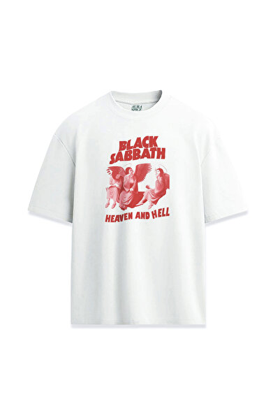 Darkia Black Sabbath Metal Band Design Printed Unisex Relaxed T-Shirt