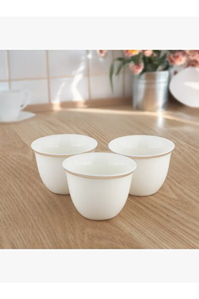 rexa طقم فناجين قهوة أبيض بسيط بلمسة ذهبية ناعمة - 810681