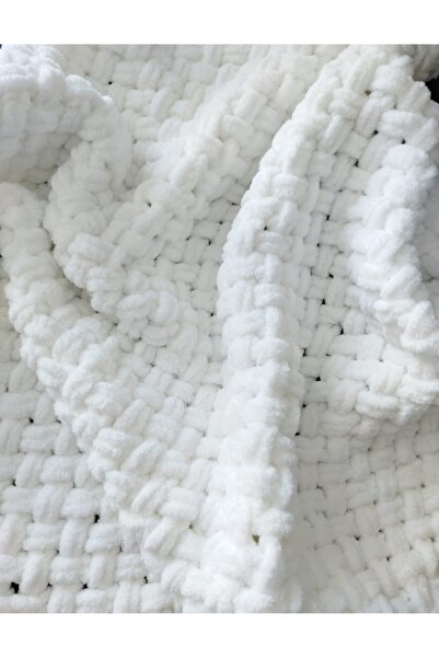 A&D HANDMADE Hand Knitted Puffy Baby Blanket>Plush Blanket>Mother Baby>Baby Gift 100*100 cm
