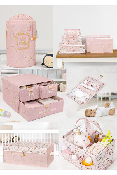 FORSACE Newborn Baby Care Set Consisting of 11 Pieces Pink (Suitcase-Bottom-Care-Basket-Drawer-Base-Care)