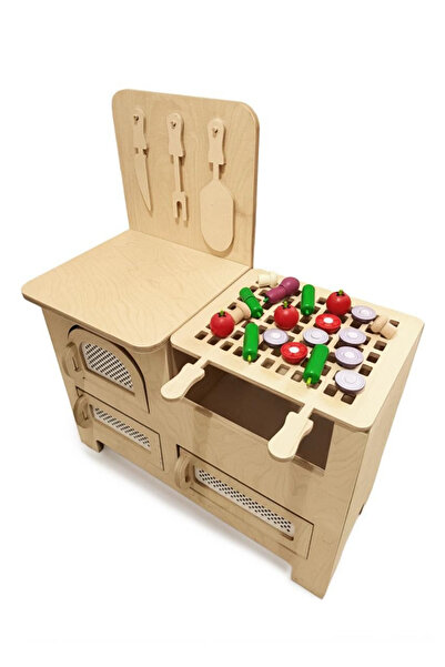 HOBBY HOUSE Ahşap Barbekü Mutfak Ahşap Meyve Hediyeli