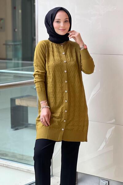 Nuss Goose Feet Pattern Mercerized Cardigan