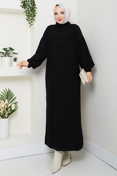 Pamuk Butik Women's Hijab Ribbed Knitwear Dress