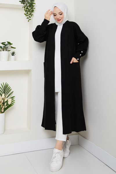 Pamuk Butik Γυναικεία Ζακέτα Πλεκτό Πλεκτό Ατσάλι με Κουμπιά Σάλι