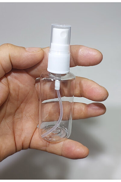 Paradise 10 Adet Boş Şişe Spreyli Kolonya Şişesi Doldurulabilir Cep Plastik Parfüm Şişesi 50 ml beyaz