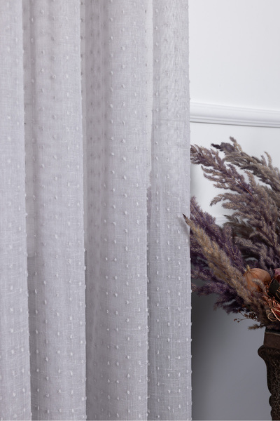 Payidar Keten Evrim Gri 1/2.5 Normal Pileli Ütü İstemez Kırışmaz Yeni Sezon Salon Oda Tül Perdesi