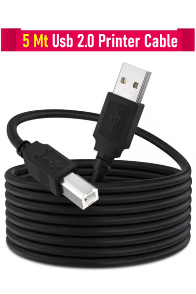Vwin Printer Cable (5 Metre) Filtreli USB 2.0 Yazıcı Kablosu Hp Epson Canon X...