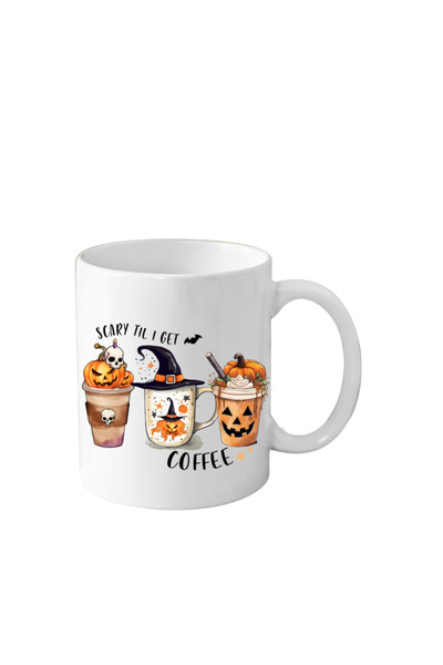 OEM White Halloween mug 330 ml funny scary gift for colleagues