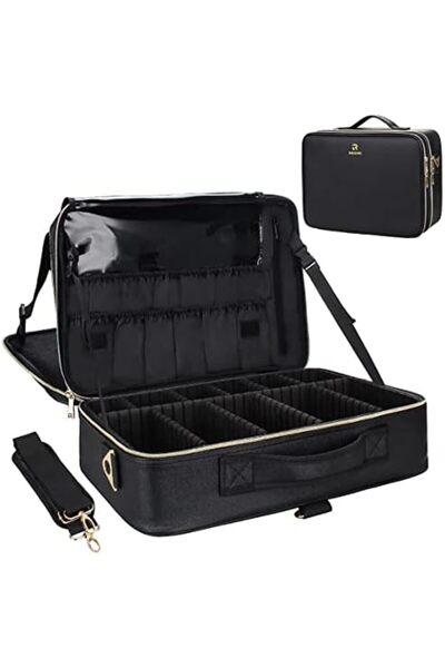 Relavel Large Professional Train Case Makeup Bag 16.5 inch