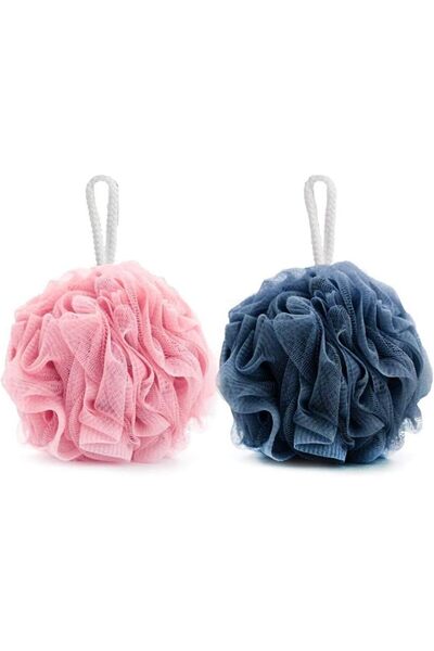 Moment 2 Pack Loofah Bath Sponge, Bath Sponge Soft Mesh Shower Puff Loofah for Men, Exfoliating Body