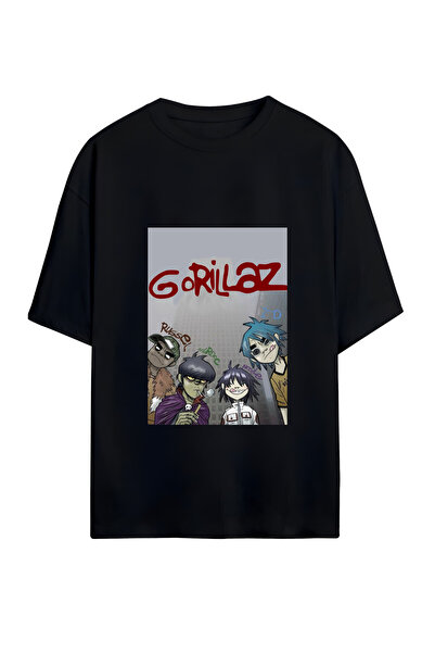 GraffTee تي شيرت قطني كبير الحجم للجنسين من GORILLAZ