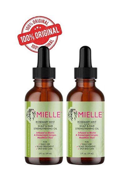 MIELLE Pack Of 2, Rosemary Mint Scalp And Hair Strengthening Oil - 59 ml