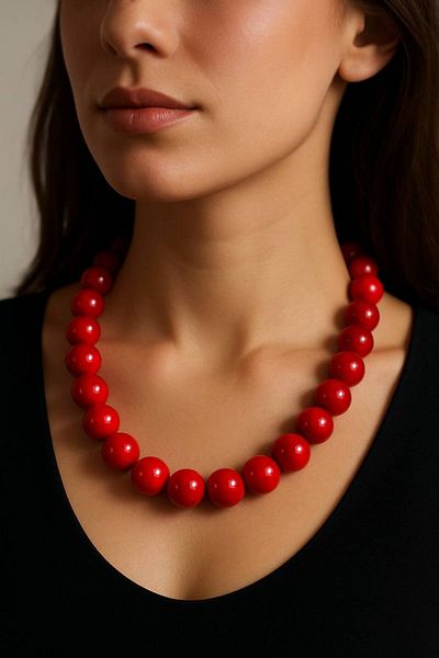 STEELVA Acrylic Chunky Beads Handmade Necklace
