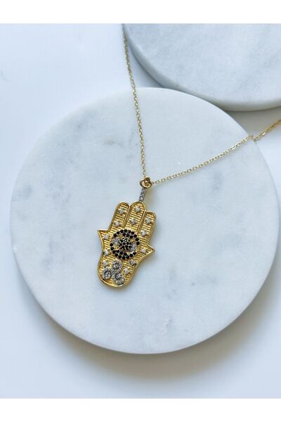 CHARMLUCKY TAŞLI HAMSA KOLYE