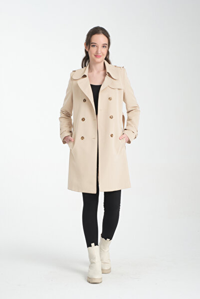 Soydan Güner Su Itici Özellikli Kırışmaz Kumaş Trençkot A.Bej 5840