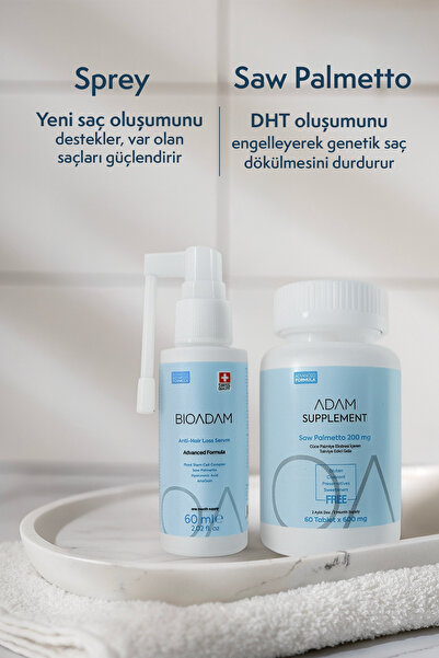 Bioadam Saw Palmetto Saç Dökülmesine Karşı Vitamin ve Saç Oluşumunu Destekley...