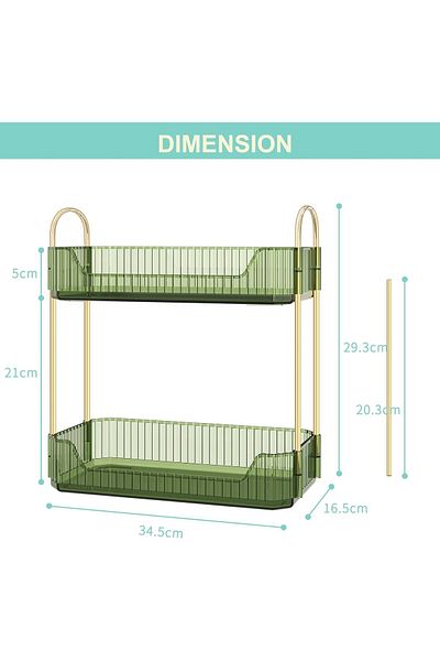 OEM Transparent cosmetic organizer holder green 17.5L x 12.5W x 32.5H cm