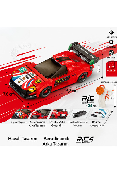 Olomo oyuncak 279 Parça Yapı Seti – Ferrari Model Araç Yap-Boz, Yapı Oyuncak ...