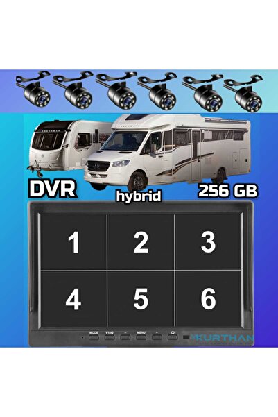 Twogo TARIM ARAÇLARINA 6 KAMERALI DVR MONİTÖR HAZIR SET 12 VOLT 256 GB