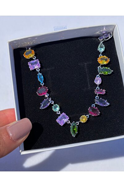 Cheberry Gema kolye swarvski model zirkon taşlı çelik kaplama kolye
