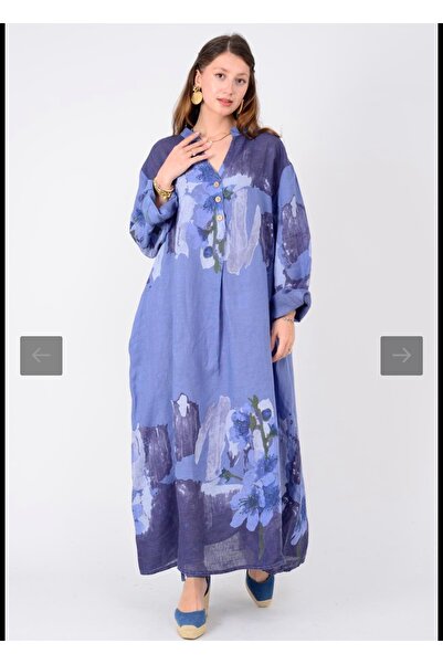 Rabiossa KADIN KETEN UZUN ELBİSE