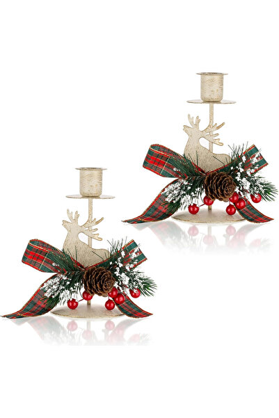 OEM Metal candle holders, Reindeer set of 2 pieces 15 cm