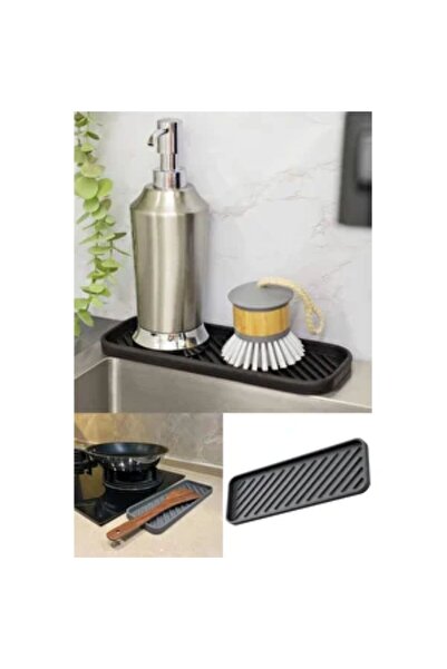 Leony Silicone Non-Slip Folding Oil Pot Stand Mat, Organizer Presentation Soap Dish Mat 23X10 cm