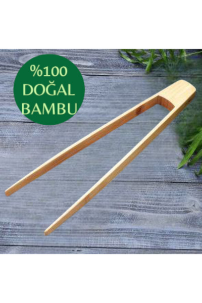HZL HOME %100 Doğal Bambu Cımbız Maşa (30 cm)