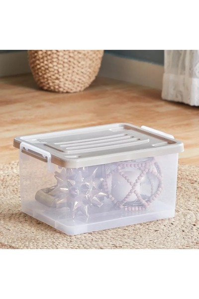 Home Box Juana Multipurpose Transparent Storage Box with Wheels and Lockable Lid - 15 L