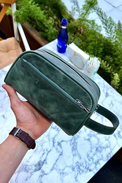 CüzCan Мармурова антична зелена чоловіча сумка з натуральної шкіри (щоденна, для подорожей, спорту, догляду за собою)