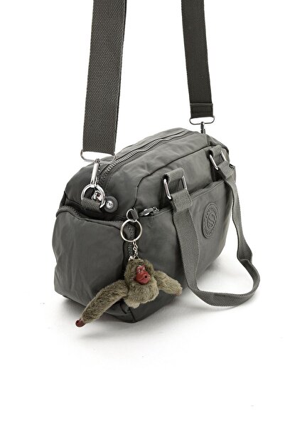 Çanta Trend Geantă de umăr și crossbody unisex din țesătură crinkle gri închis