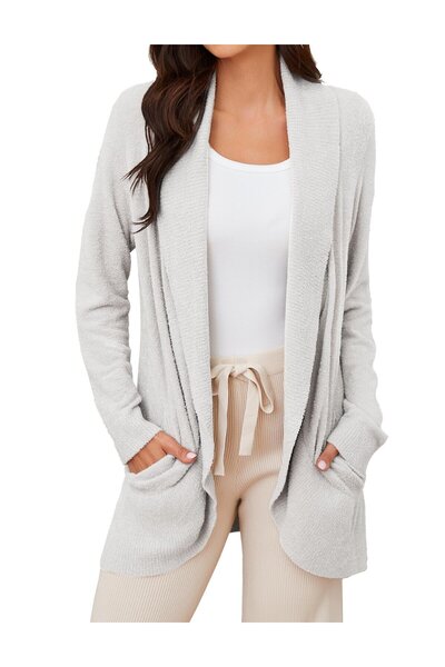 OEM Women's cardigan - Long, elegant blouse with long sleeves and pockets LIG...