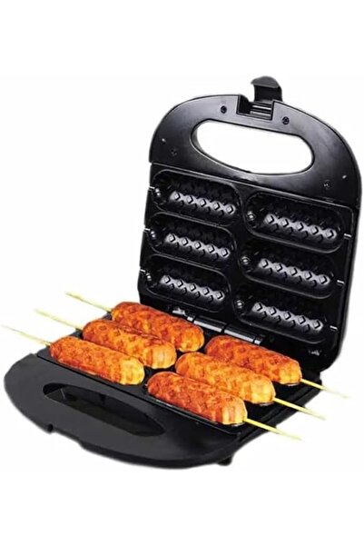raf Corn Dog Waffle Maker - Hot Dog Waffle Machine, Non-Stick, Makes 6 Corn Dogs - Black
