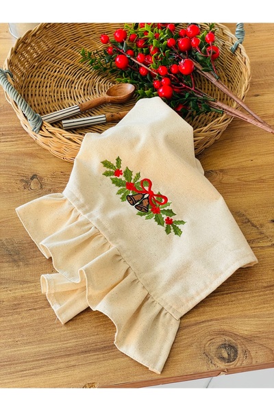 HOME OF BLOSSOM Embroidered Linen Kitchen Cover / Cloth / Oven Cover