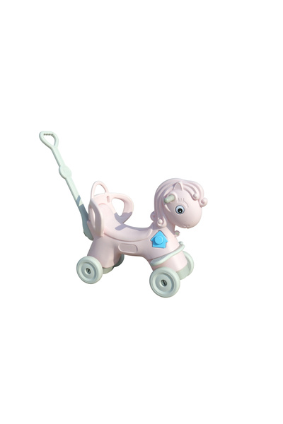 jonaeinah حصان هزاز مع مسند للظهر للأطفال الصغار مع لوح توازن قابل للفصل -D041