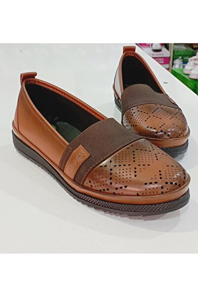 DB Pantofi confortabili ortopedici maro cu talpă plată, cu elastic în față, p...