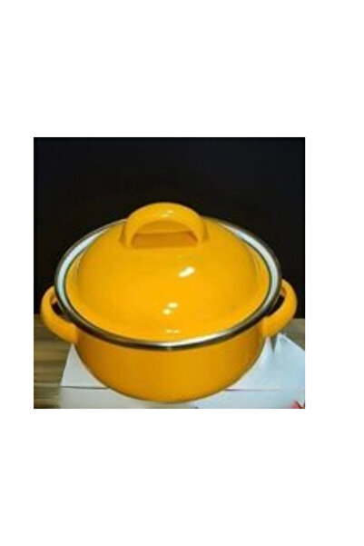 abnturk Mini Emaye Tencere Sarı Renk 12 Cm Çapında 1.2 Lt Hacim