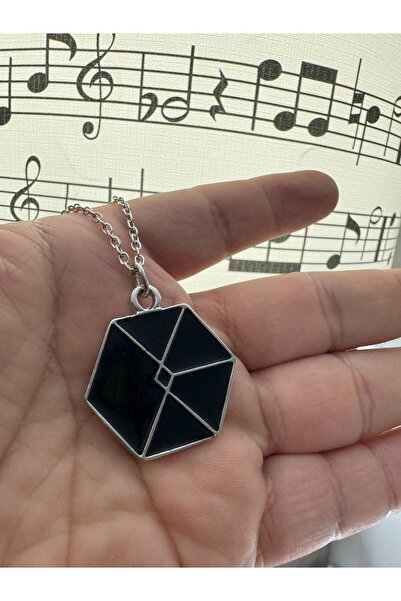 Generic Brand قلادة بشعار EXO باللون الأسود – للنساء والرجال K-Pop |   خاص