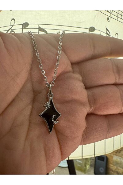 Yuchicly Black Shine Shiny Women's Men's Necklace – Modern and Stylish