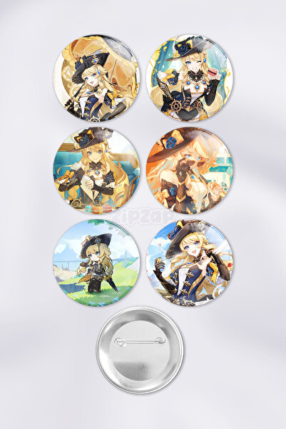 ZipZap Navia Genshin impact Çanta Süsü Rozet İğneli Buton Rozet Seti (6 ADET)