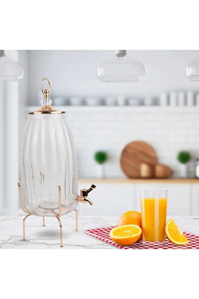 rexa كأس عصير جاك بقاعدة ذهبية - شفاف - 6 لترات