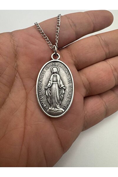 Yuchicly قلادة ميدالية معجزة ذات وجهين – أنيقة، دينية، معدنية للرجال والنساء